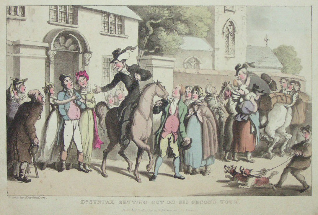Aquatint - Dr. Syntax Setting out on his Second Tour - Rowlandson